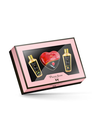 Coffret de massage contenant 2 huiles sèches et 1 bougie de massage - CC826077
